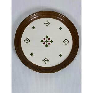 VTG German Silvers Brooklyn Porcelain Copper‎ Barware Christmas Serving Tray 12”